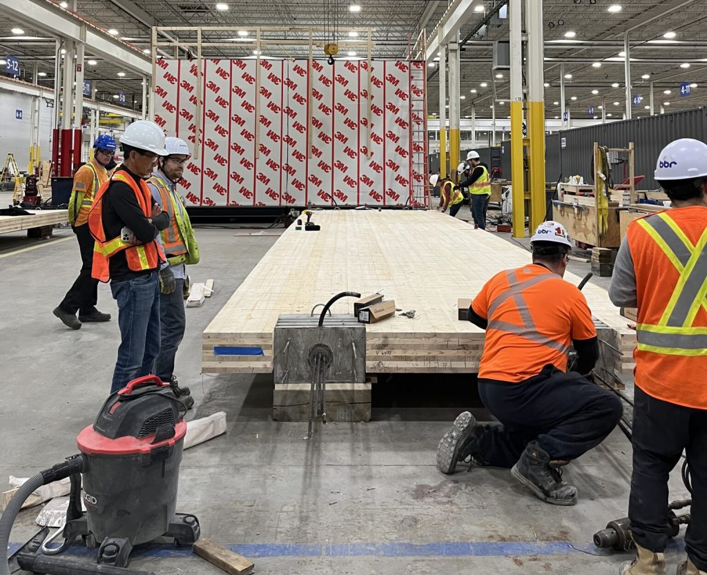 Ontario’s EllisDon Manufactures FirstEver 40ft Hybrid Timber Panels